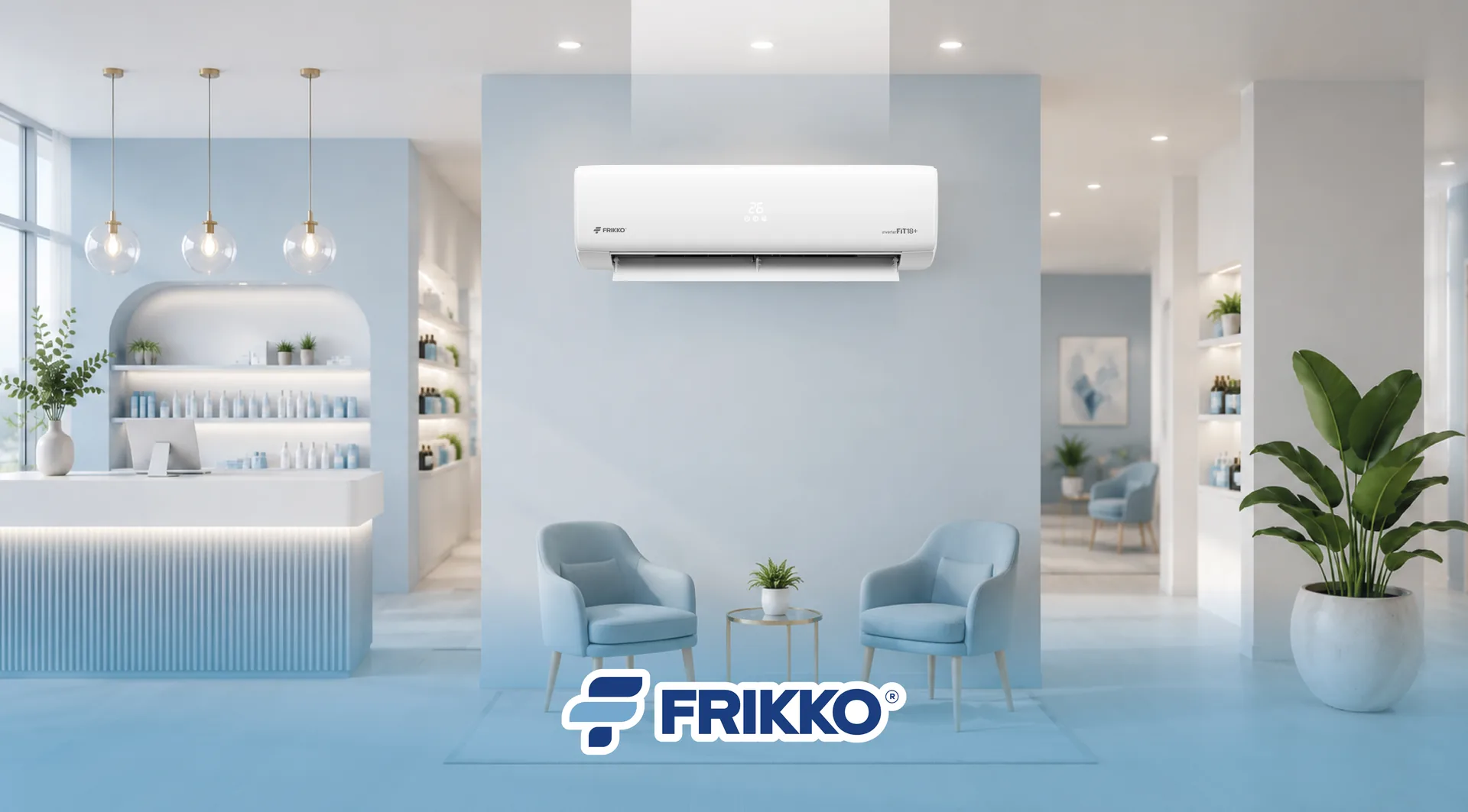 Espacio comercial climatizado con un minisplit Frikko