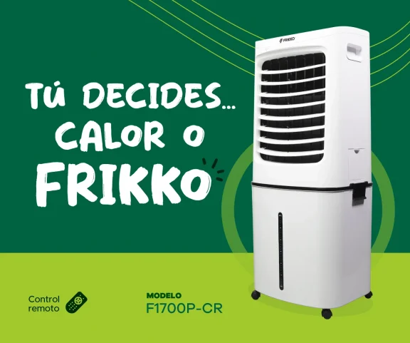 Enfriador evaporativo portátil Frikko modelo F1700P-CR con control remoto para climatización de interiores en México